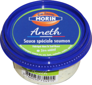 Sauce aneth 60g Les Sauce Morin - sauce sans conservateurs pour accompagner saumon cru, saumon fumé, sandwichs, crudités, apéritifs - aneth