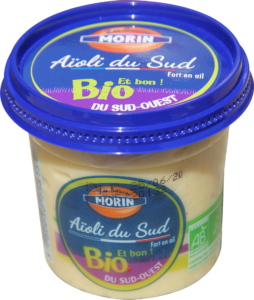 Sauce Aïoli du Sud Bio 110g Les Sauce Morin - sauce artisanale bio avec graines de tournesol du Sud Ouest et ail de Lautrec - Aïoli du sud bio