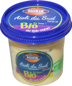 Sauce Aïoli du Sud Bio 110g Les Sauce Morin - sauce artisanale bio avec graines de tournesol du Sud Ouest et ail de Lautrec - Aïoli du sud bio